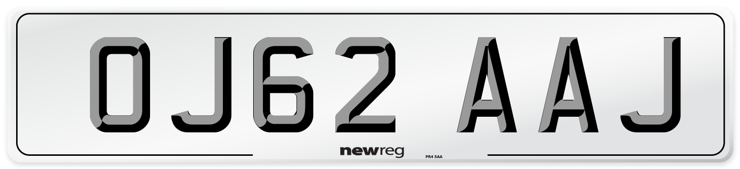 OJ62 AAJ Number Plate from New Reg